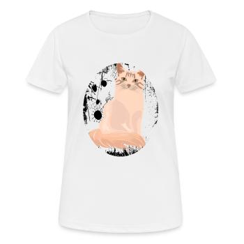 Sweet Domestic Cat Cats Shirt - Women's Breathable T-Shirt - white - Front - AI Model Female 172 dark (172cm)