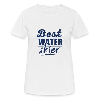 Skis nautiques - T-shirt respirant Femme - blanc - Devant - AI Model Female 172 dark (172cm)