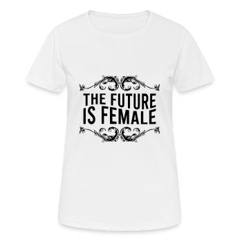 féminisme - T-shirt respirant Femme - blanc - Devant - AI Model Female 172 dark (172cm)