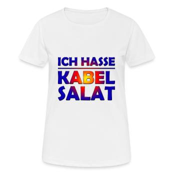 Ich Hasse Kabel Salat - Frauen T-Shirt atmungsaktiv - Weiß - Vorne - AI Model Female 172 dark (172cm)