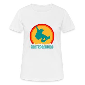Skate Skater Skateboard Skaten Vintage - Frauen T-Shirt atmungsaktiv - Weiß - Vorne - AI Model Female 172 dark (172cm)