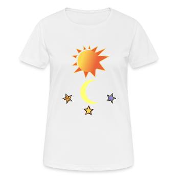 Sun Moon and Stars - Women's Breathable T-Shirt - white - Front - AI Model Female 172 dark (172cm)