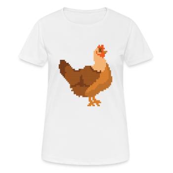 Chickens Chicken Pixel New Animals Animal Gamer Gift - Women's Breathable T-Shirt - white - Front - AI Model Female 172 dark (172cm)