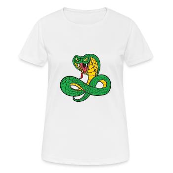 Kobra Schlange Brillenschlange Comic Angriff - Frauen T-Shirt atmungsaktiv - Weiß - Vorne - AI Model Female 172 dark (172cm)