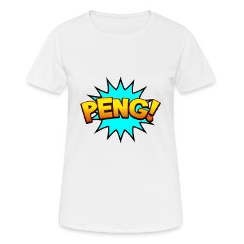 Cartoon Comic Style PENG! - Frauen T-Shirt atmungsaktiv - Weiß - Vorne - AI Model Female 172 dark (172cm)