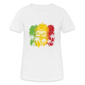 Reggae musique Jamaïque couleurs palmiers - T-shirt respirant Femme - blanc - Devant - AI Model Female 172 dark (172cm)