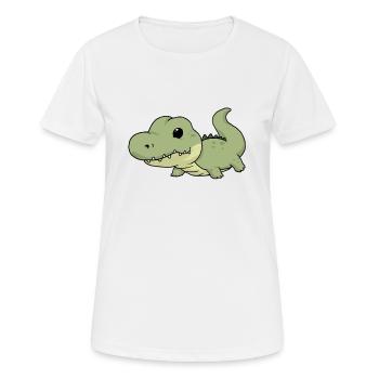 crocodile - T-shirt respirant Femme - blanc - Devant - AI Model Female 172 dark (172cm)