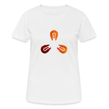 Triple Space Ship Evening Sun - Space and SciFi - Women's Breathable T-Shirt - white - Front - AI Model Female 172 dark (172cm)