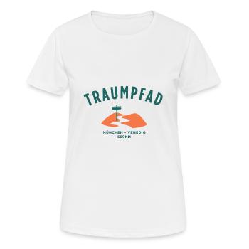 Traumpfad - München - Venedig - Frauen T-Shirt atmungsaktiv - Weiß - Vorne - AI Model Female 172 dark (172cm)