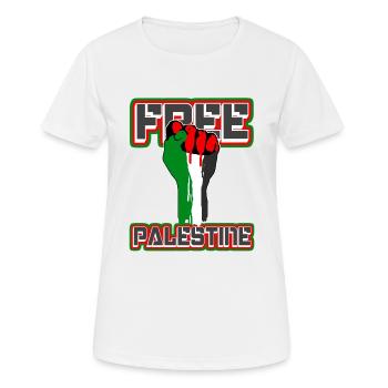 Free Palestine - Faust von Palästina, Palestina - Frauen T-Shirt atmungsaktiv - Weiß - Vorne - AI Model Female 172 dark (172cm)