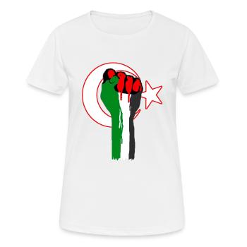 Fist of Palestina - Turkey, flag, help, Gaza - Women's Breathable T-Shirt - white - Front - AI Model Female 172 dark (172cm)