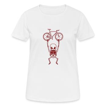 Cadeau squelette vélo ou vélo - T-shirt respirant Femme - blanc - Devant - AI Model Female 172 dark (172cm)