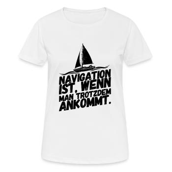 Segeln Segelboot Segelsport Segler Navigation - Frauen T-Shirt atmungsaktiv - Weiß - Vorne - AI Model Female 172 dark (172cm)