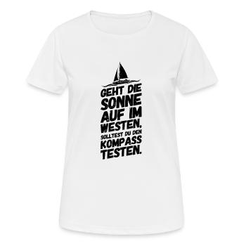 Segeln Segelboot Segelsport Segler Kompass - Frauen T-Shirt atmungsaktiv - Weiß - Vorne - AI Model Female 172 dark (172cm)