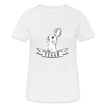 Vegan Bunny Rabbit Hase Kaninchen Vegetarier - Frauen T-Shirt atmungsaktiv - Weiß - Vorne - AI Model Female 172 dark (172cm)