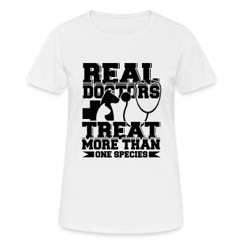 Real Doctors Veterinarian Vet Surgeon Profession - Women's Breathable T-Shirt - white - Front - AI Model Female 172 dark (172cm)