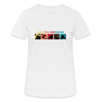 Sauver la forêt tropicale enregistrer comme un cadeau de l'environnement de la forêt tropicale - T-shirt respirant Femme - blanc - Devant - AI Model Female 172 dark (172cm)