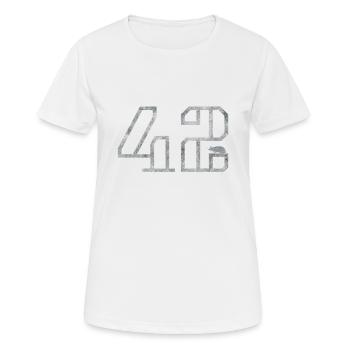 42 with mouse, gift, nerd, computer freaks - Women's Breathable T-Shirt - white - Front - AI Model Female 172 dark (172cm)