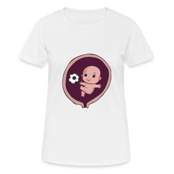 Pregnancy mother birth baby football - Women's Breathable T-Shirt - white - Front - AI Model Female 172 dark (172cm)