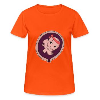 Schwangerschaft Mutter Geburt Baby Karate Geschenk - Frauen T-Shirt atmungsaktiv - Neonorange - Vorne - AI Model Female 172 dark (172cm)