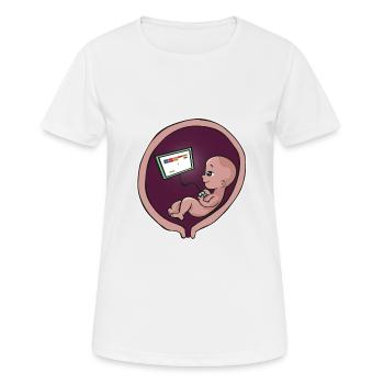 Pregnancy mother childbirth baby gamer gambler - Women's Breathable T-Shirt - white - Front - AI Model Female 172 dark (172cm)