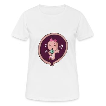 Pregnancy mother birth baby singer musician - Women's Breathable T-Shirt - white - Front - AI Model Female 172 dark (172cm)