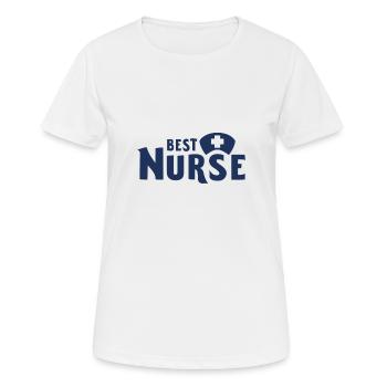 Infirmière infirmière - T-shirt respirant Femme - blanc - Devant - AI Model Female 172 dark (172cm)
