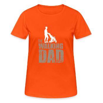 Funny walking dad gift - Women's Breathable T-Shirt - neon orange - Front - AI Model Female 172 dark (172cm)