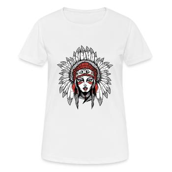 Plumes de cadeaux amérindiennes - T-shirt respirant Femme - blanc - Devant - AI Model Female 172 dark (172cm)