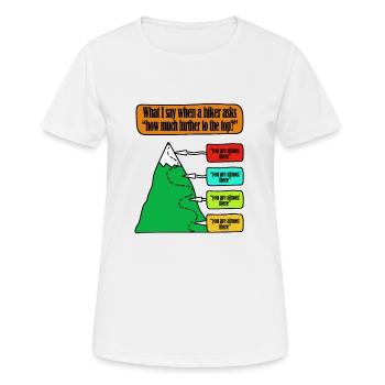 Bergsteiger Wanderer Lustige Bergführer Anleitung - Frauen T-Shirt atmungsaktiv - Weiß - Vorne - AI Model Female 172 dark (172cm)