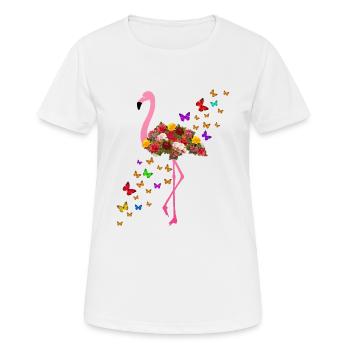 flamingo - Women's Breathable T-Shirt - white - Front - AI Model Female 172 dark (172cm)
