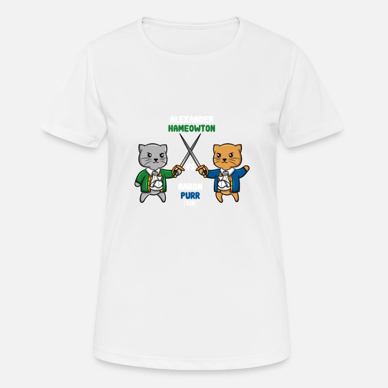 Hamilton Cat Aaron Purr kitten host duel gift - Women's Breathable T-Shirt - white