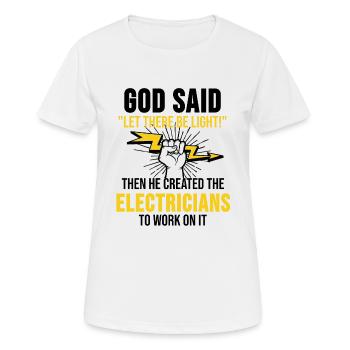 Cadeau éclair électricien en génie électrique - T-shirt respirant Femme - blanc - Devant - AI Model Female 172 dark (172cm)