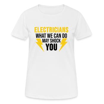 Électricien Génie Électrique Drôle Cadeau D'électricité - T-shirt respirant Femme - blanc - Devant - AI Model Female 172 dark (172cm)