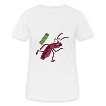 Cafard cafard Exterminateur comique vermine - T-shirt respirant Femme - blanc - Devant - AI Model Female 172 dark (172cm)