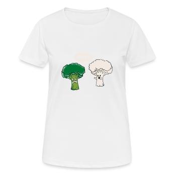 broccoli and cauliflower gift - Women's Breathable T-Shirt - white - Front - AI Model Female 172 dark (172cm)