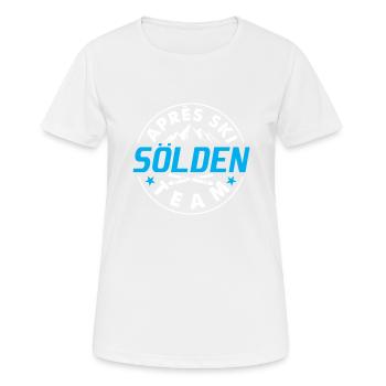 Après Ski Sölden Teamgeschenk - Frauen T-Shirt atmungsaktiv - Weiß - Vorne - AI Model Female 172 dark (172cm)