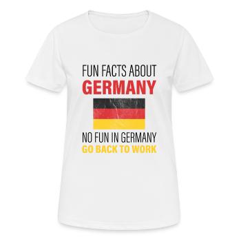 Faits amusants sur l'Allemagne - T-shirt respirant Femme - blanc - Devant - AI Model Female 172 dark (172cm)