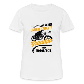 Grand-père avec une moto disant T-shirt - T-shirt respirant Femme - blanc - Devant - AI Model Female 172 dark (172cm)