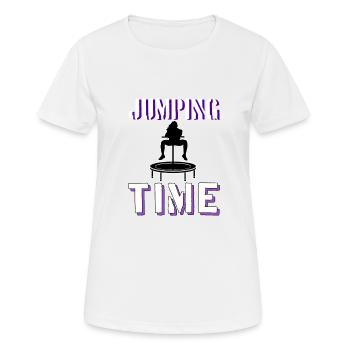 Jumping Trampoline Jump jumpstyle Jump Fitness - Women's Breathable T-Shirt - white - Front - AI Model Female 172 dark (172cm)