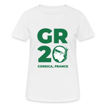 GR 20 Long Distance Hiking - Corsica, France - Women's Breathable T-Shirt - white - Front - AI Model Female 172 dark (172cm)