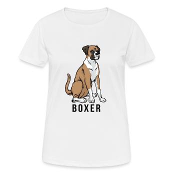 Boxer Hund - Frauen T-Shirt atmungsaktiv - Weiß - Vorne - AI Model Female 172 dark (172cm)