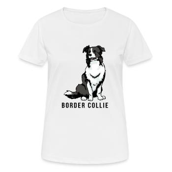 Border Collie - Frauen T-Shirt atmungsaktiv - Weiß - Vorne - AI Model Female 172 dark (172cm)