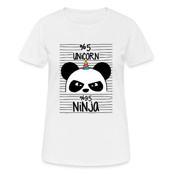 Panda + Licorne = Ninjacorn le pandacorn le plus puissant - T-shirt respirant Femme - blanc - Devant - AI Model Female 172 dark (172cm)