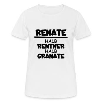 Renate Halb Rentner Halb Granate - Frauen T-Shirt atmungsaktiv - Weiß - Vorne - AI Model Female 172 dark (172cm)