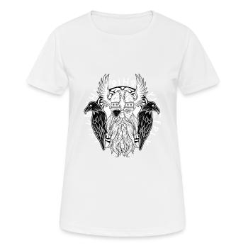 Odin Ravens Huginn Muninn Walhalla Corbeau Cadeau - T-shirt respirant Femme - blanc - Devant - AI Model Female 172 dark (172cm)