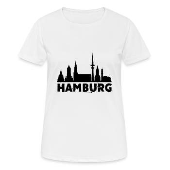 Hambourg - T-shirt respirant Femme - blanc - Devant - AI Model Female 172 dark (172cm)