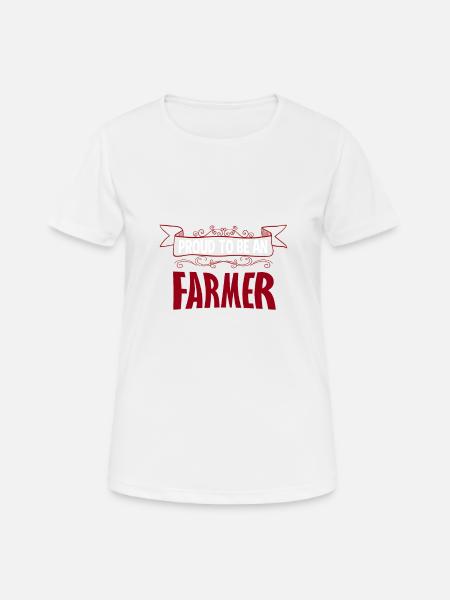 Fier d’être un paysan - T-shirt respirant Femme - blanc