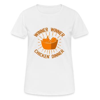 Winner Winner Poulet dinner Dinner Cadeau - T-shirt respirant Femme - blanc - Devant - AI Model Female 172 dark (172cm)