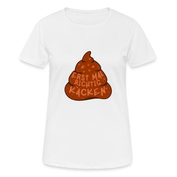 D’abord, c’est un tas de merde. - T-shirt respirant Femme - blanc - Devant - AI Model Female 172 dark (172cm)